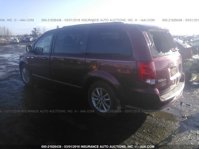 2C4RDGCGXER128496 - 2014 DODGE GRAND CARAVAN SXT MAROON photo 3