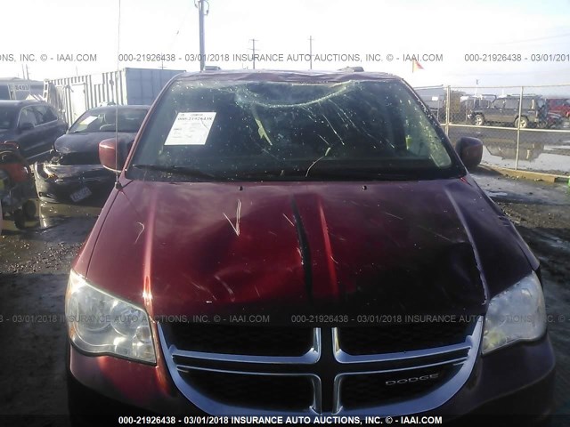 2C4RDGCGXER128496 - 2014 DODGE GRAND CARAVAN SXT MAROON photo 6