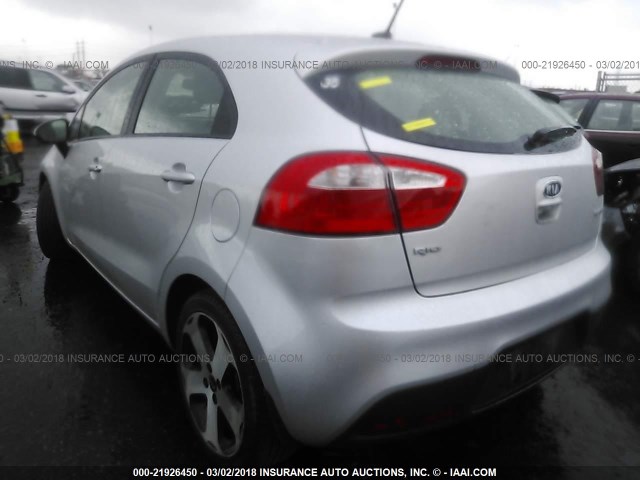 KNADN5A37C6012590 - 2012 KIA RIO EX/SX SILVER photo 3