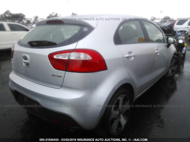 KNADN5A37C6012590 - 2012 KIA RIO EX/SX SILVER photo 4