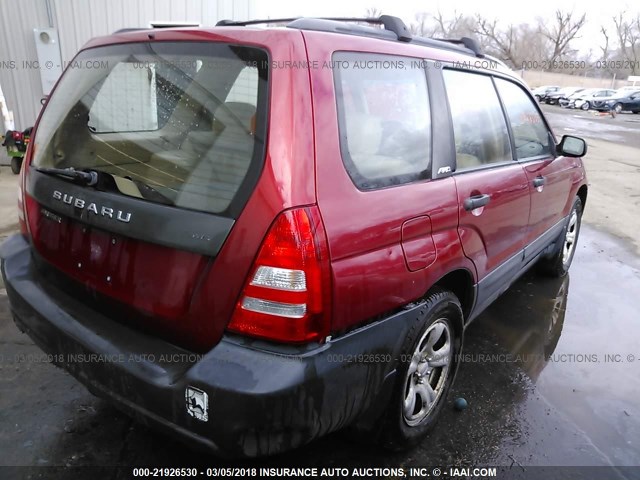 JF1SG636X4H733290 - 2004 SUBARU FORESTER 2.5X RED photo 4