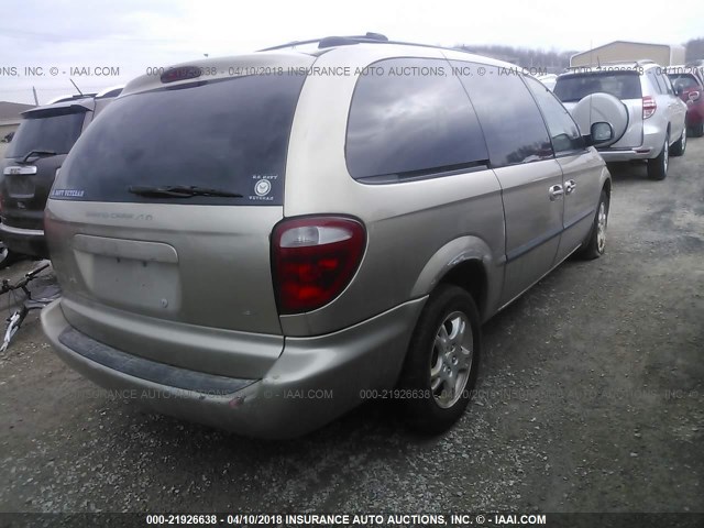 2B4GP74L92R571323 - 2002 DODGE GRAND CARAVAN EX GOLD photo 4