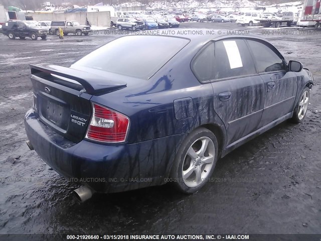 4S3BL686854210356 - 2005 SUBARU LEGACY GT BLUE photo 4