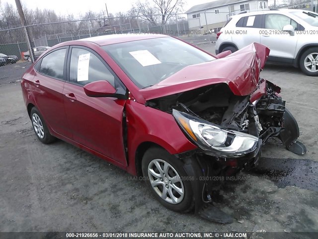 KMHCT4AE7DU485866 - 2013 HYUNDAI ACCENT GLS/GS RED photo 1