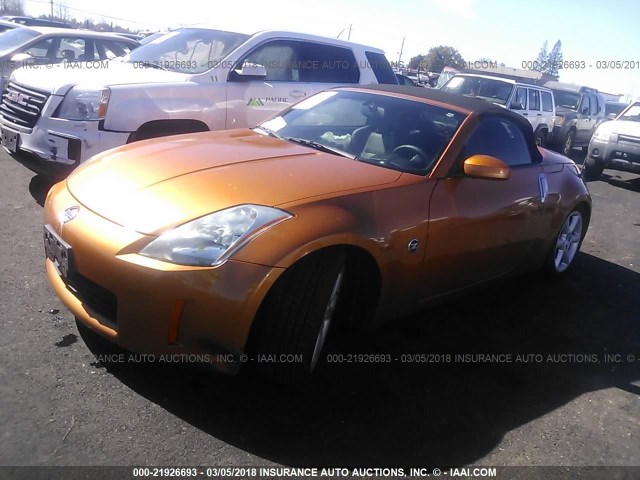 JN1AZ36A64T002550 - 2004 NISSAN 350Z ROADSTER ORANGE photo 2