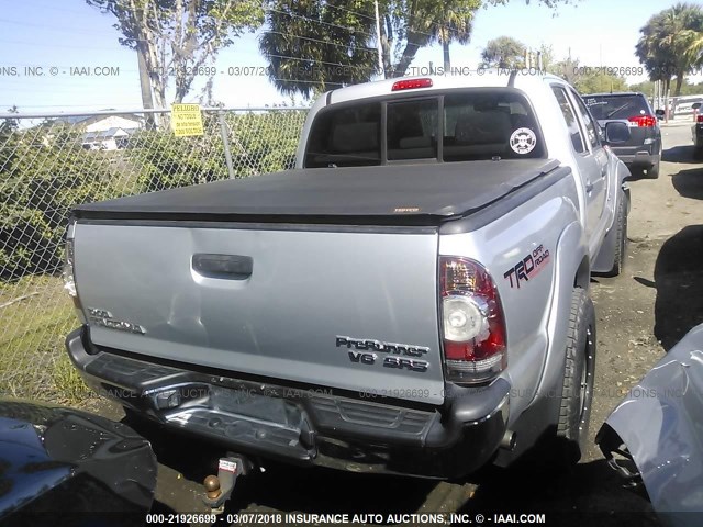3TMJU4GN0BM111908 - 2011 TOYOTA TACOMA DOUBLE CAB PRERUNNER SILVER photo 4