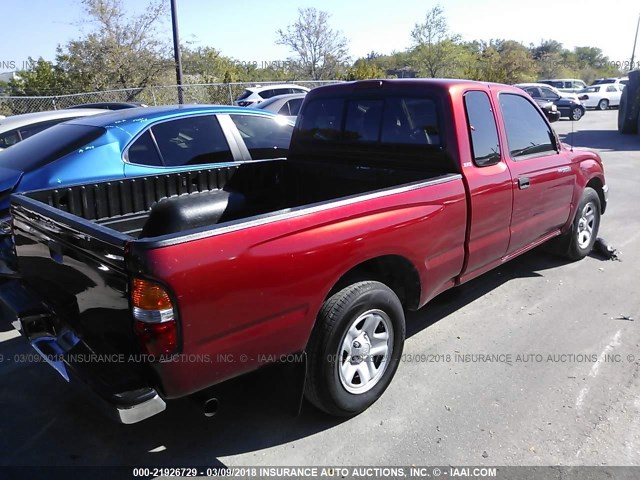 5TEVL52NX3Z290268 - 2003 TOYOTA TACOMA XTRACAB MAROON photo 4