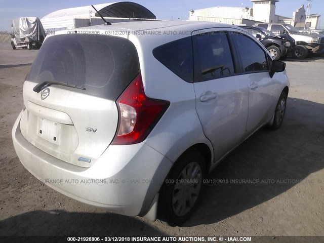 3N1CE2CP2FL439766 - 2015 NISSAN VERSA NOTE S/S PLUS/SV/SL/SR WHITE photo 4