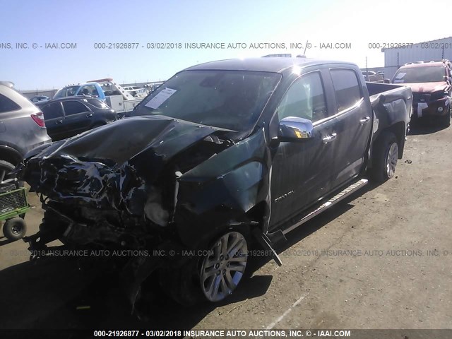 1GTG6CE34F1169457 - 2015 GMC CANYON SLT GREEN photo 2