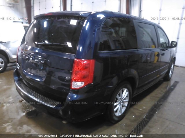 2C4RDGCG8DR515109 - 2013 DODGE GRAND CARAVAN SXT BLUE photo 4