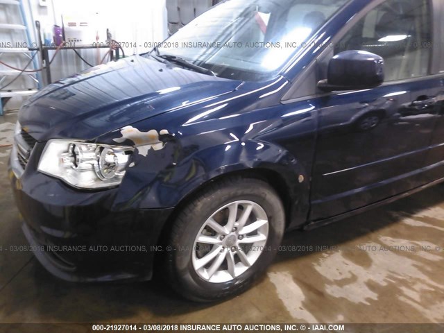 2C4RDGCG8DR515109 - 2013 DODGE GRAND CARAVAN SXT BLUE photo 6