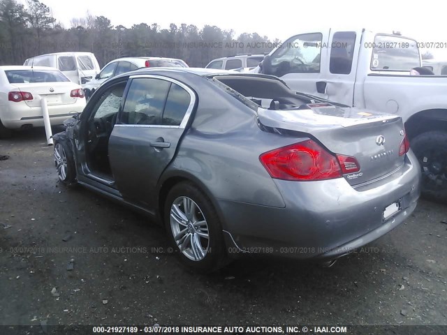 JN1CV6AP9DM724462 - 2013 INFINITI G37 JOURNEY/SPORT GRAY photo 3