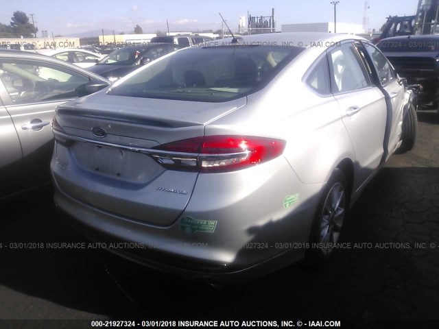 3FA6P0SU4HR373436 - 2017 FORD FUSION TITANIUM PHEV SILVER photo 4