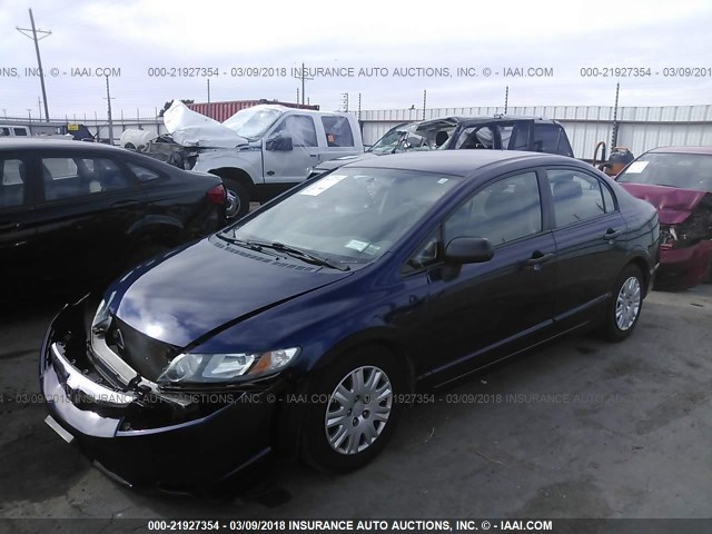 2HGFA16339H512523 - 2009 HONDA CIVIC VP BLUE photo 2