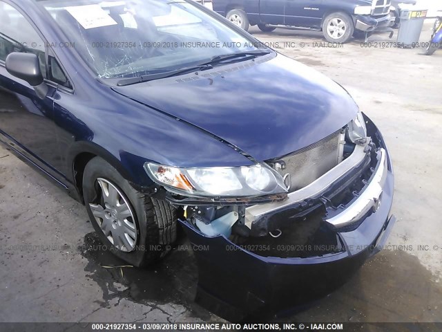 2HGFA16339H512523 - 2009 HONDA CIVIC VP BLUE photo 6