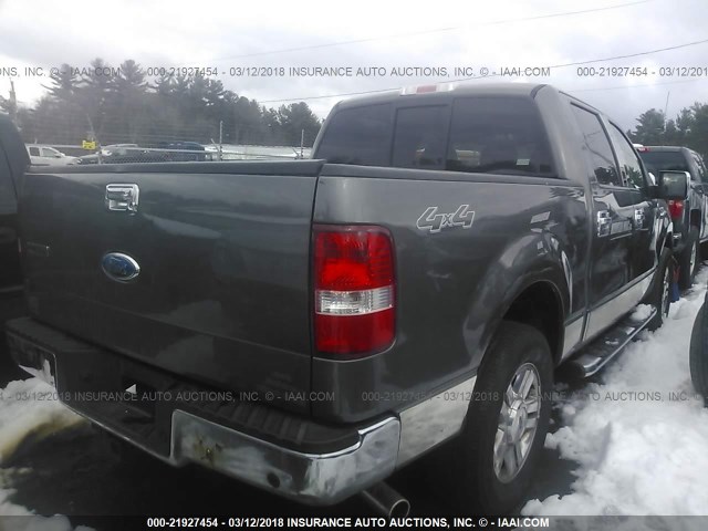 1FTPW14518FA42534 - 2008 FORD F150 SUPERCREW GRAY photo 4