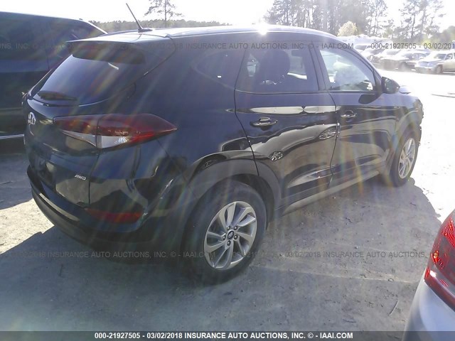 KM8J3CA43GU037377 - 2016 HYUNDAI TUCSON LIMITED/SPORT AND ECO/SE BLACK photo 4