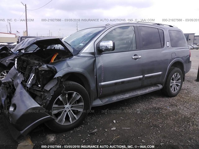 5N1BA0ND7FN620532 - 2015 NISSAN ARMADA SV/SL/PLATINUM GRAY photo 2