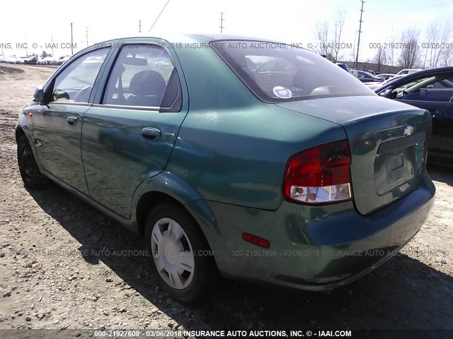 KL1TD526X4B195106 - 2004 CHEVROLET AVEO GREEN photo 3