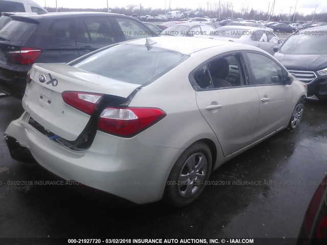 KNAFK4A65F5400613 - 2015 KIA FORTE LX TAN photo 4