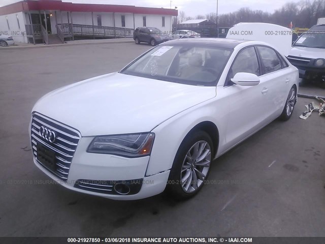 WAURVAFD2CN006170 - 2012 AUDI A8 L QUATTRO WHITE photo 2