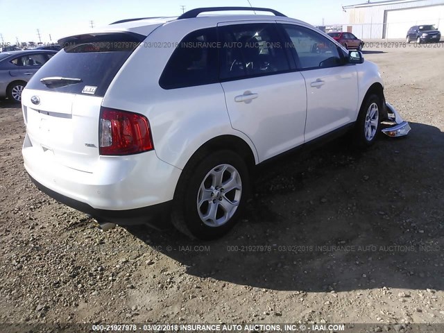 2FMDK3JC2DBA77894 - 2013 FORD EDGE SEL WHITE photo 4