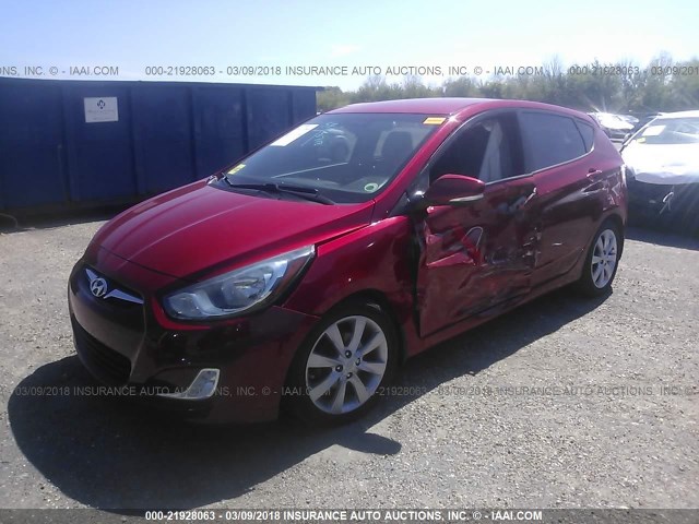 KMHCU5AE9DU132872 - 2013 HYUNDAI ACCENT GLS/SE RED photo 2