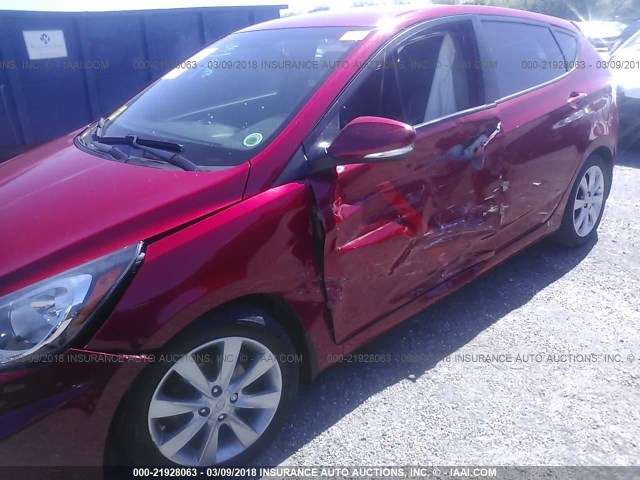 KMHCU5AE9DU132872 - 2013 HYUNDAI ACCENT GLS/SE RED photo 6