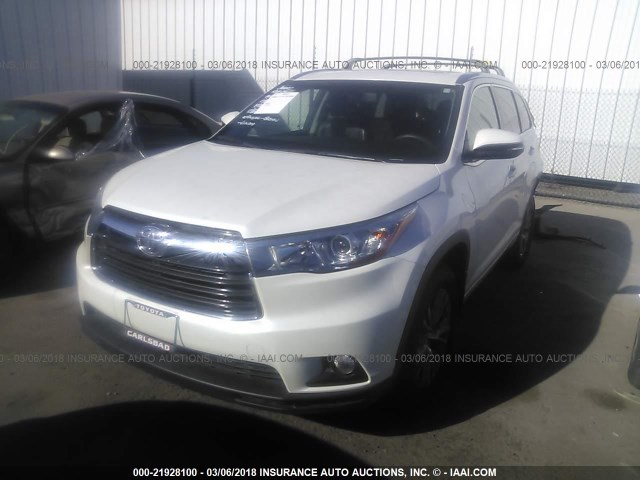 5TDJKRFH8FS183086 - 2015 TOYOTA HIGHLANDER XLE თეთრი ფოტო 2