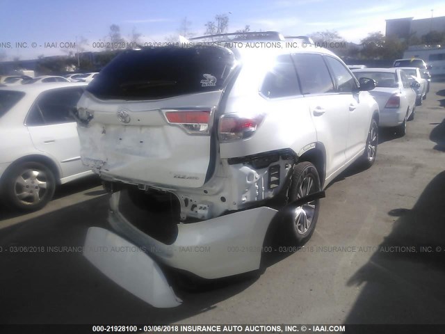 5TDJKRFH8FS183086 - 2015 TOYOTA HIGHLANDER XLE თეთრი ფოტო 4