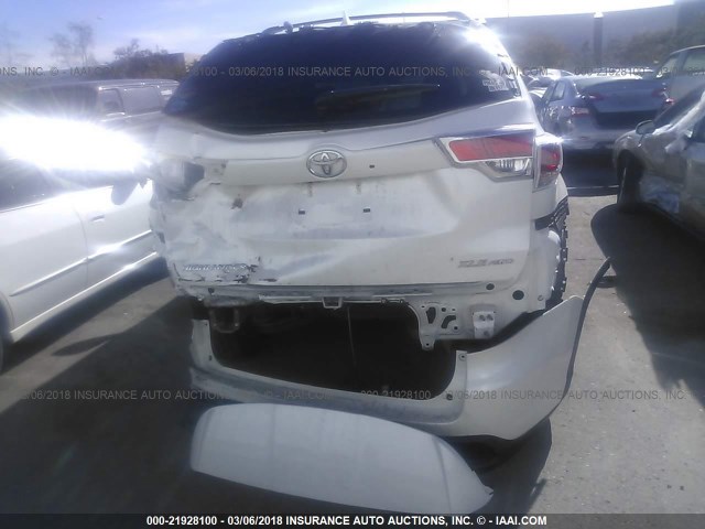 5TDJKRFH8FS183086 - 2015 TOYOTA HIGHLANDER XLE თეთრი ფოტო 6