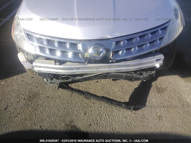 JN8AZ08T37W530077 - 2007 NISSAN MURANO SL/SE/S SILVER photo 6