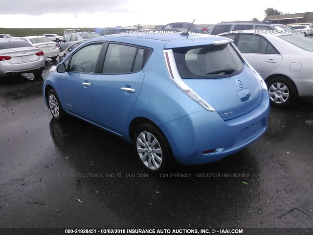 1N4AZ0CP0DC415431 - 2013 NISSAN LEAF S/SV/SL BLUE photo 3