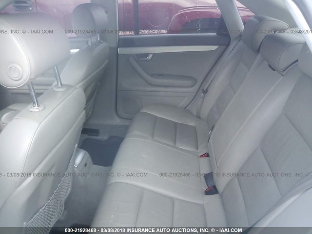 WAUDF78EX8A050593 - 2008 AUDI A4 2.0T QUATTRO GRAY photo 8