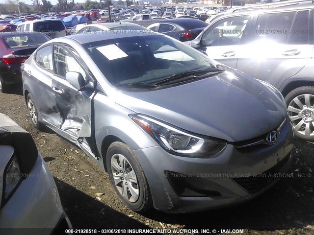 5NPDH4AEXGH751888 - 2016 HYUNDAI ELANTRA SE/SPORT/LIMITED SILVER photo 1