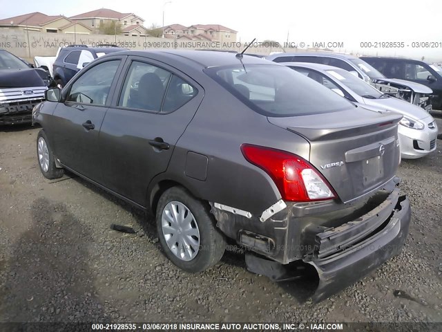 3N1CN7AP4HL817427 - 2017 NISSAN VERSA S/S PLUS/SV/SL BROWN photo 3