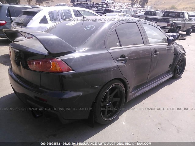 JA32W8FV1DU014267 - 2013 MITSUBISHI LANCER EVOLUTION GSR BLACK photo 4