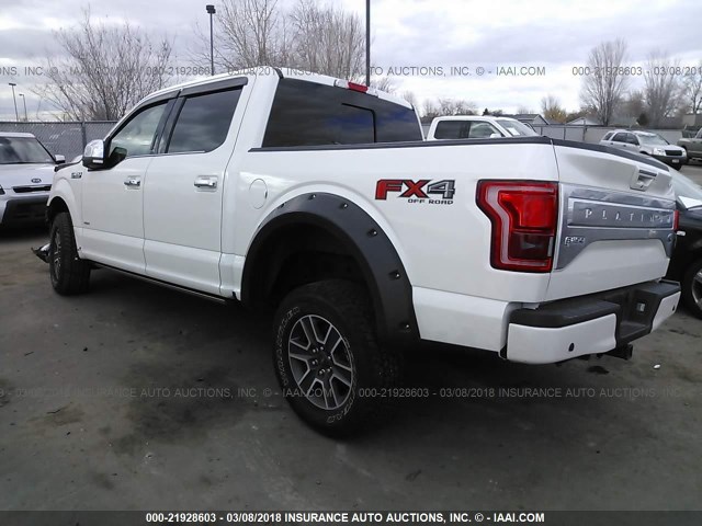 1FTEW1EG6GFB98946 - 2016 FORD F150 SUPERCREW WHITE photo 3