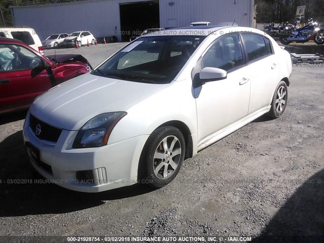 3N1AB6AP9BL721410 - 2011 NISSAN SENTRA 2.0/2.0S/SR/2.0SL WHITE photo 2