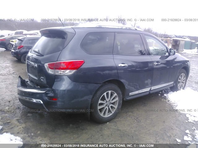 5N1AR2MMXEC721740 - 2014 NISSAN PATHFINDER S/SV/SL/PLATINUM 蓝色 照片 4