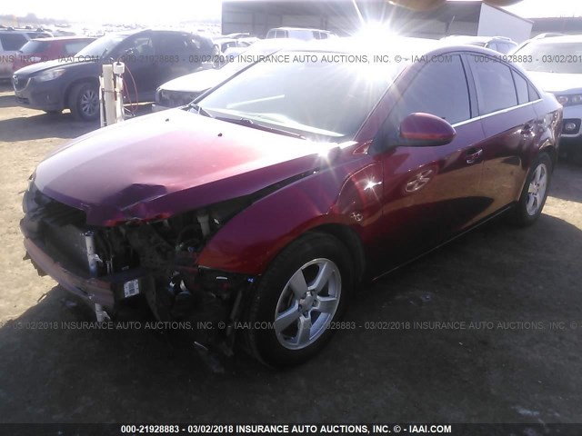 1G1PE5SC3C7120528 - 2012 CHEVROLET CRUZE LT RED photo 2