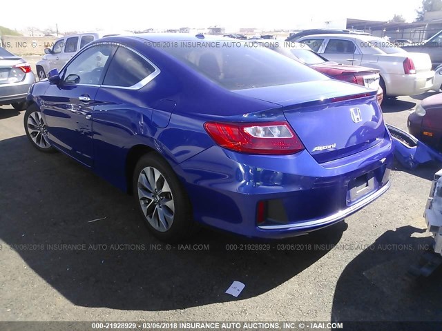 1HGCT1B89DA004739 - 2013 HONDA ACCORD EXL BLUE photo 3