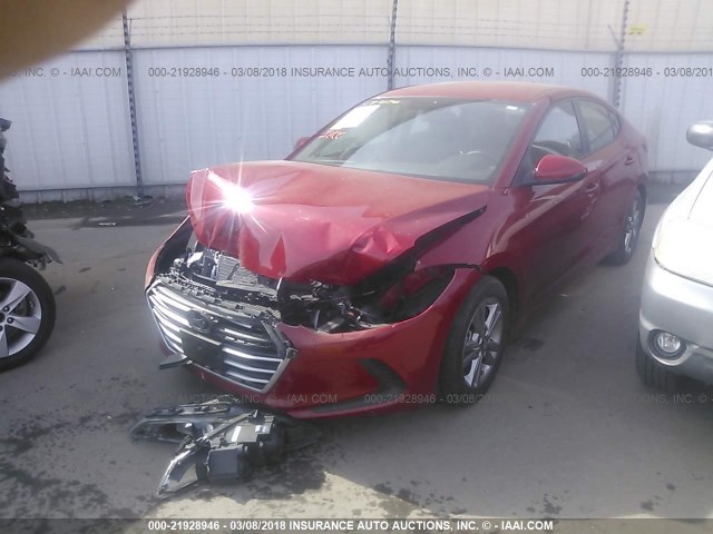 KMHD84LF8HU406870 - 2017 HYUNDAI ELANTRA SE/VALUE/LIMITED RED photo 2