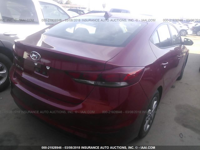 KMHD84LF8HU406870 - 2017 HYUNDAI ELANTRA SE/VALUE/LIMITED RED photo 4