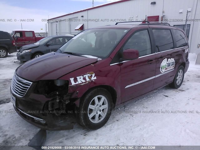 2C4RC1BG6DR656763 - 2013 CHRYSLER TOWN & COUNTRY TOURING RED photo 2