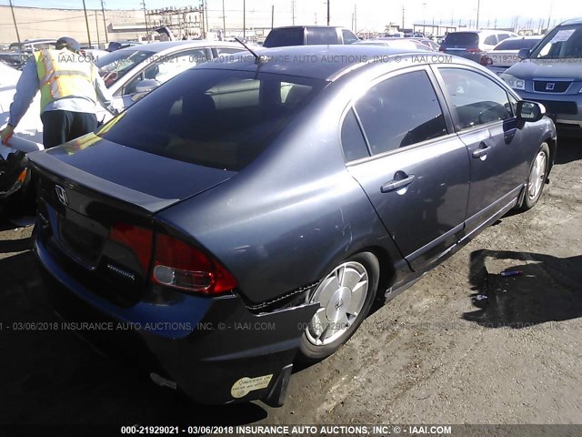 JHMFA36286S017402 - 2006 HONDA CIVIC HYBRID GRAY photo 4