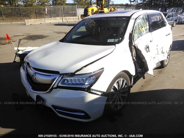 5FRYD4H45GB055706 - 2016 ACURA MDX TECHNOLOGY WHITE photo 2