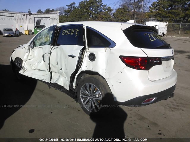 5FRYD4H45GB055706 - 2016 ACURA MDX TECHNOLOGY WHITE photo 3