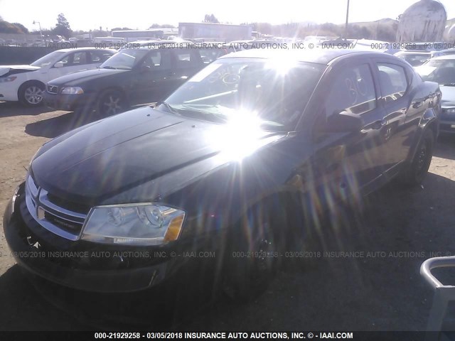 1C3CDZAG7CN276222 - 2012 DODGE AVENGER SE BLACK photo 2