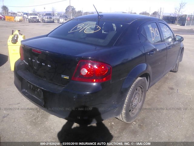 1C3CDZAG7CN276222 - 2012 DODGE AVENGER SE BLACK photo 4